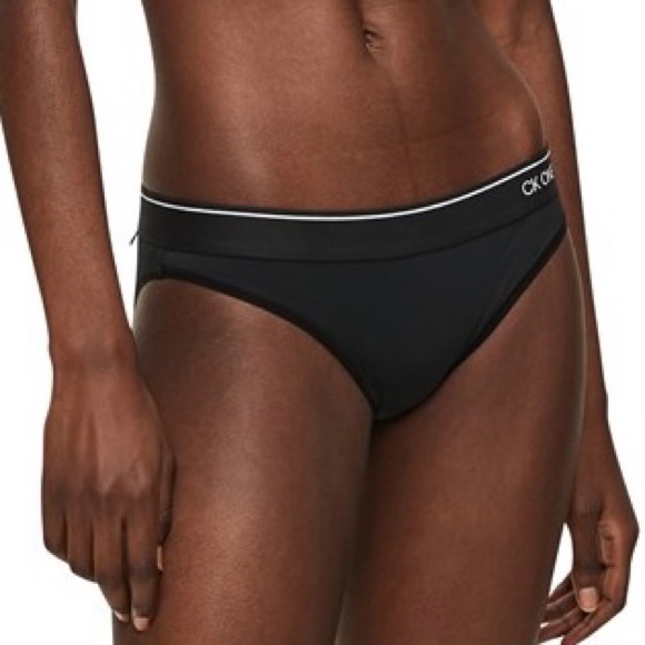 Calvin Klein CK One Micro Microfiber Bikini Panty Black Logo Waistband Small $20 - Picture 6 of 15